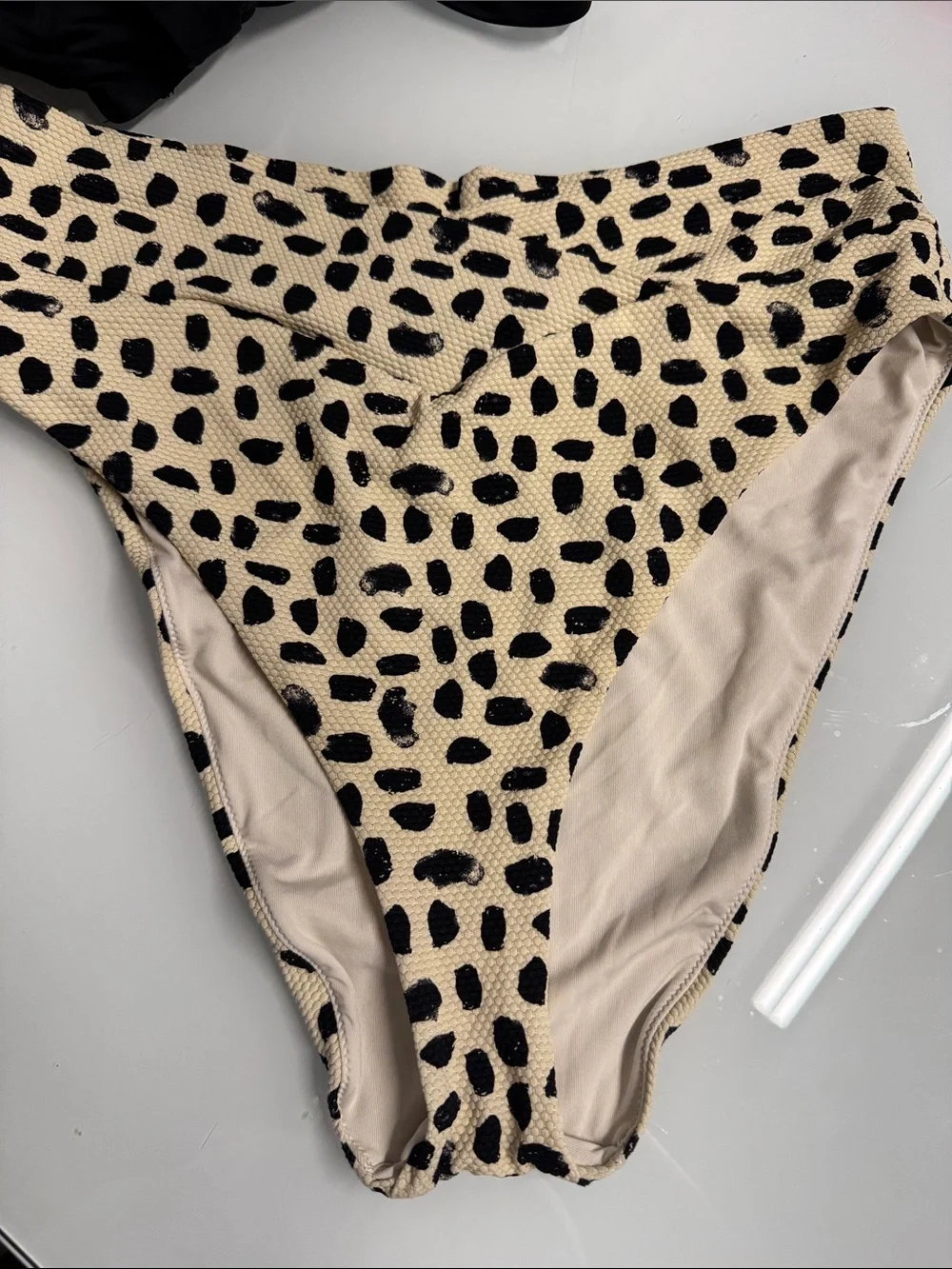 aerie Cream and Black Animal-Print Bikini Set - Picture 4 of 7